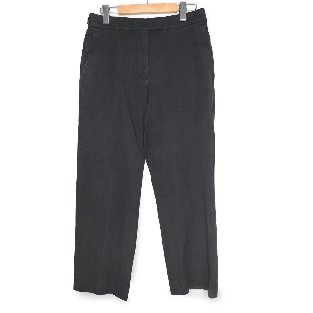 COS Wide Straight Leg Ankle Pant Trousers Black Stretch Minimalist Clean Girl